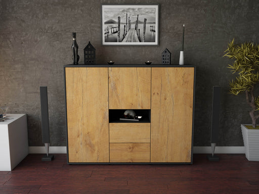 Highboard Olivia, Eiche Front (136x108x35cm) - Dekati GmbH