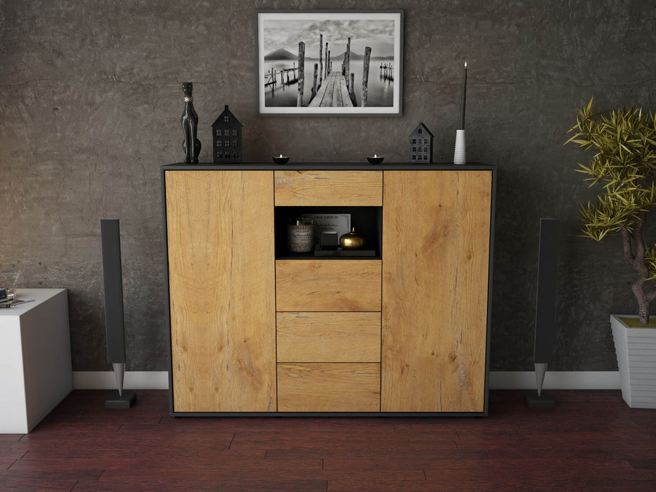 Highboard Ornella, Eiche Front (136x108x35cm) - Dekati GmbH