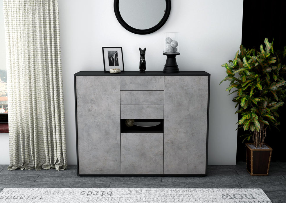 Highboard Paulina, Beton Front (136x108x35cm) - Dekati GmbH