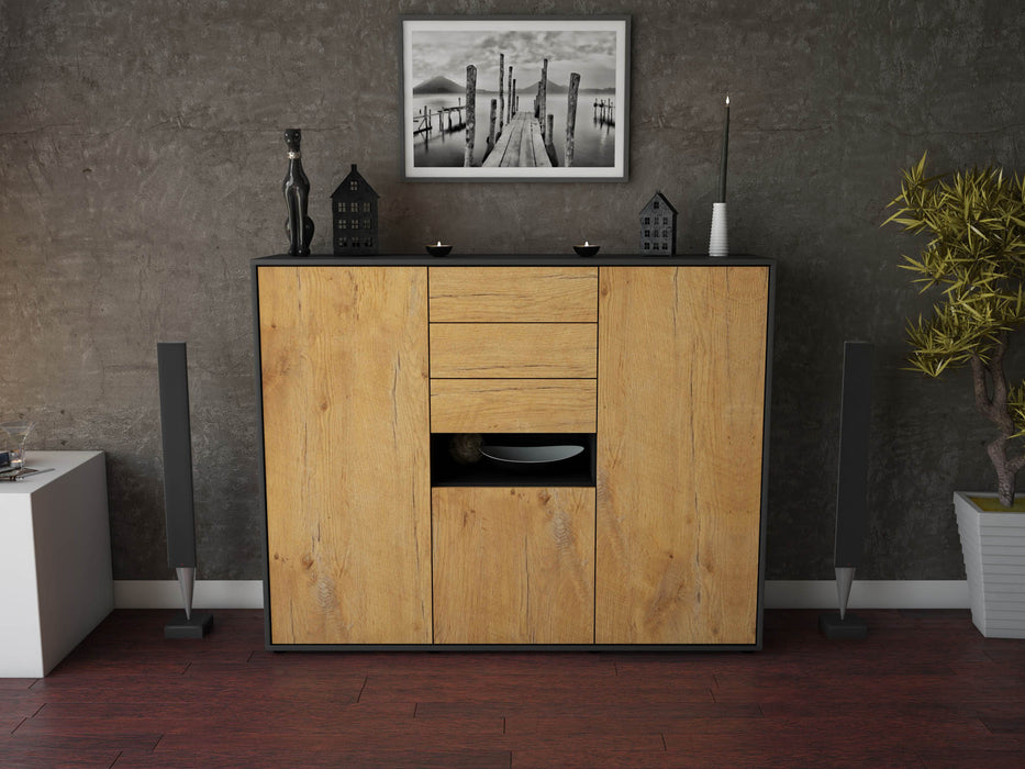 Highboard Paulina, Eiche Front (136x108x35cm) - Dekati GmbH