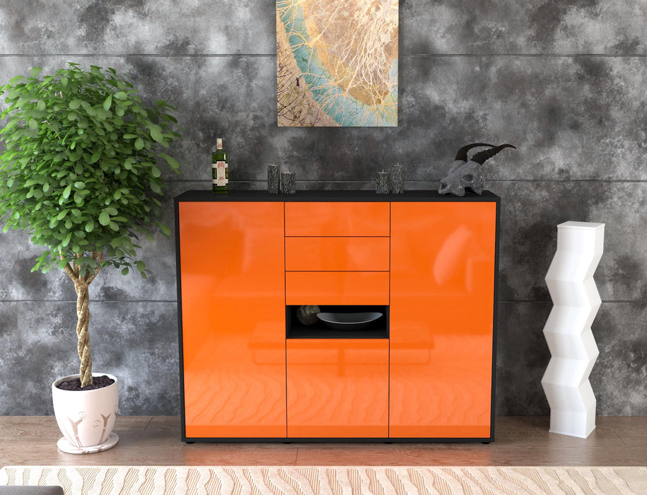 Highboard Paulina, Orange Front (136x108x35cm) - Dekati GmbH