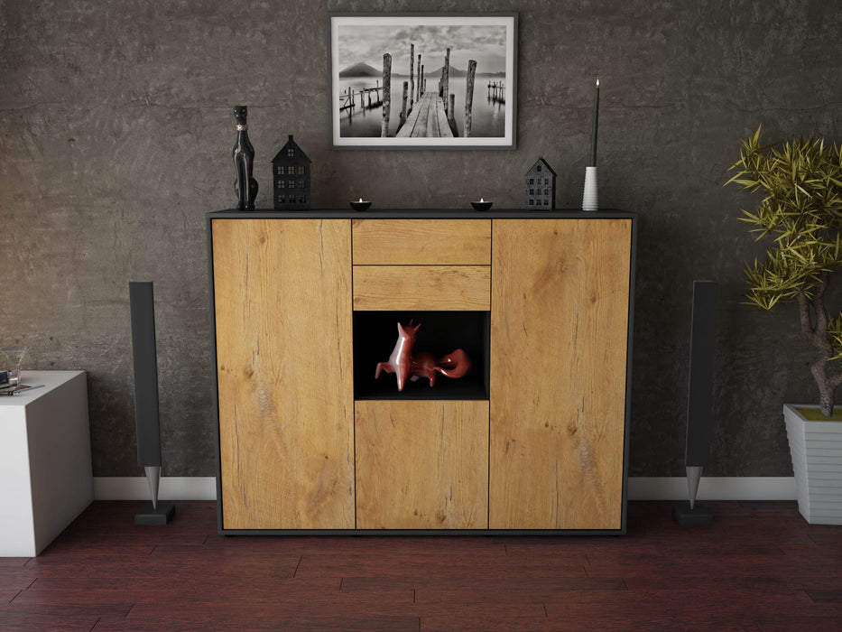 Highboard Penelope, Eiche Front (136x108x35cm) - Dekati GmbH