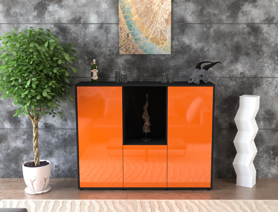 Highboard Pia, Orange Front (136x108x35cm) - Dekati GmbH