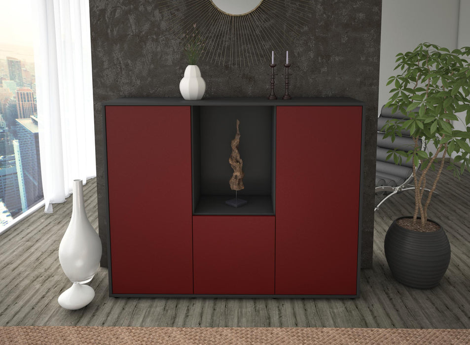 Highboard Pia, Bordeaux Front (136x108x35cm) - Dekati GmbH