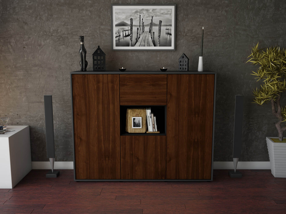 Highboard Pippa, Walnuss Front (136x108x35cm) - Dekati GmbH