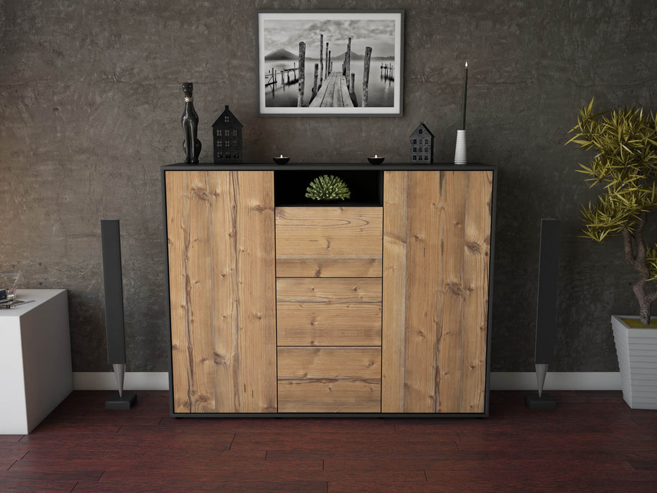 Highboard Quartilla, Pinie Front (136x108x35cm) - Dekati GmbH