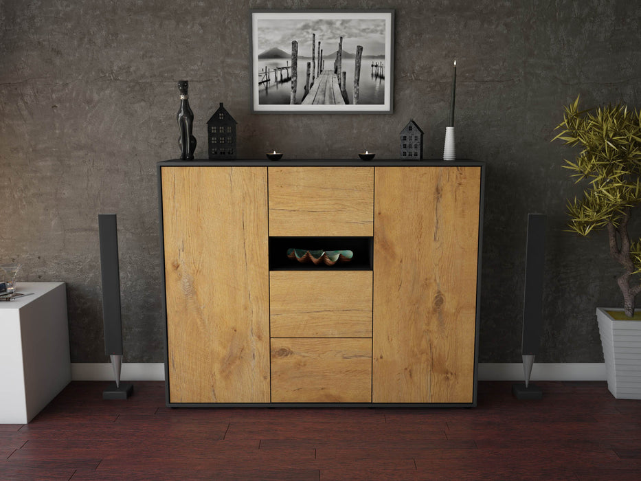 Highboard Quinta, Eiche Front (136x108x35cm) - Dekati GmbH