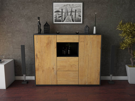 Highboard Rachelle, Eiche Front (136x108x35cm) - Dekati GmbH