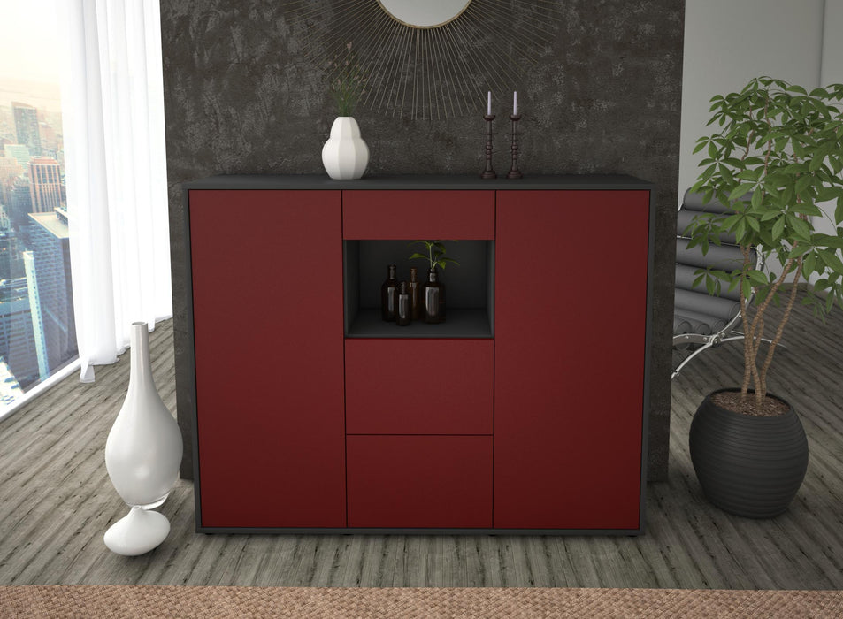 Highboard Rachelle, Bordeaux Front (136x108x35cm) - Dekati GmbH