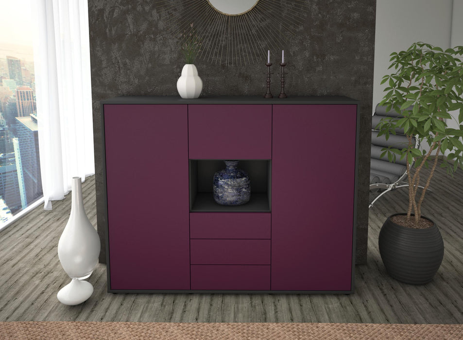 Highboard Ravenna, Lila Front (136x108x35cm) - Dekati GmbH