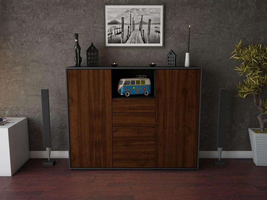 Highboard Rebecca, Walnuss Front (136x108x35cm) - Dekati GmbH