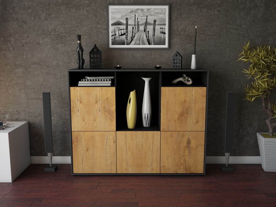 Highboard Sarina, Eiche Front (136x108x35cm) - Dekati GmbH