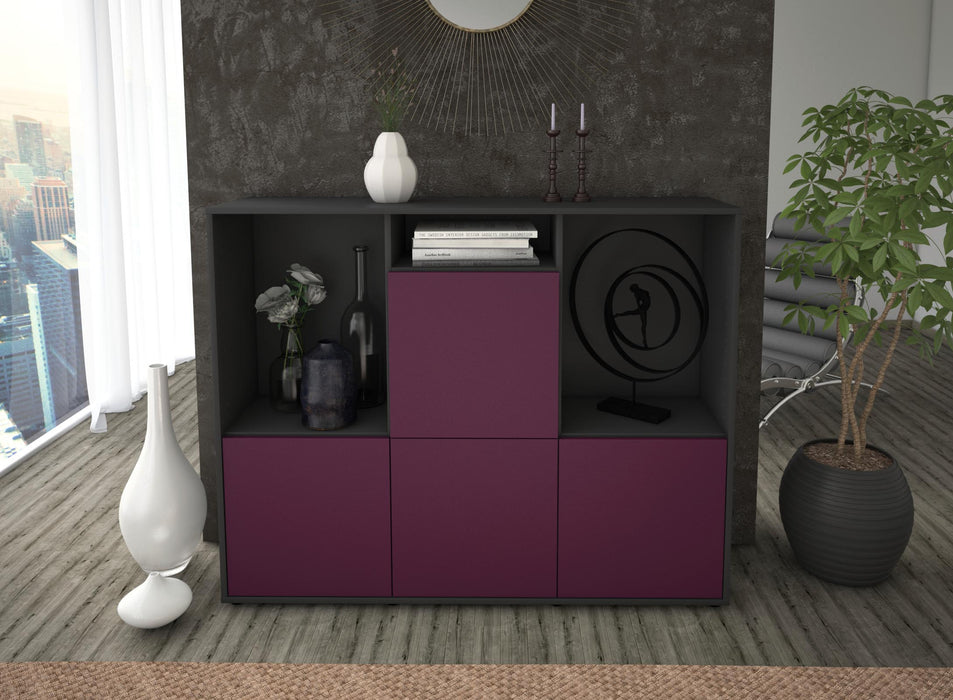 Highboard Saskia, Lila Front (136x108x35cm) - Dekati GmbH