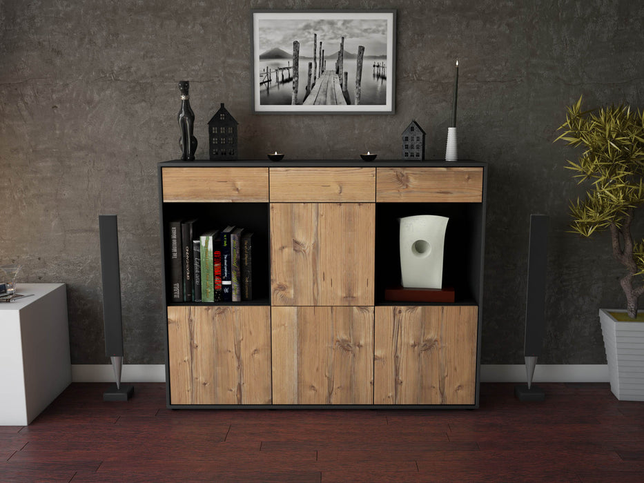 Highboard Selena, Pinie Front (136x108x35cm) - Dekati GmbH