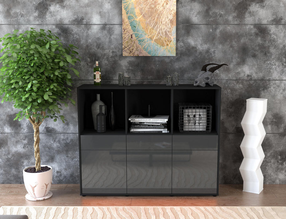 Highboard Selma, Grau Front (136x108x35cm) - Dekati GmbH