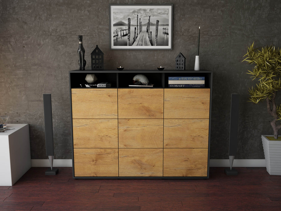 Highboard Sofia, Eiche Front (136x108x35cm) - Dekati GmbH