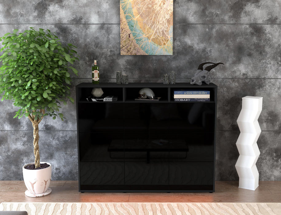 Highboard Sofia, Schwarz Front (136x108x35cm) - Dekati GmbH