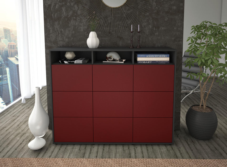 Highboard Sofia, Bordeaux Front (136x108x35cm) - Dekati GmbH