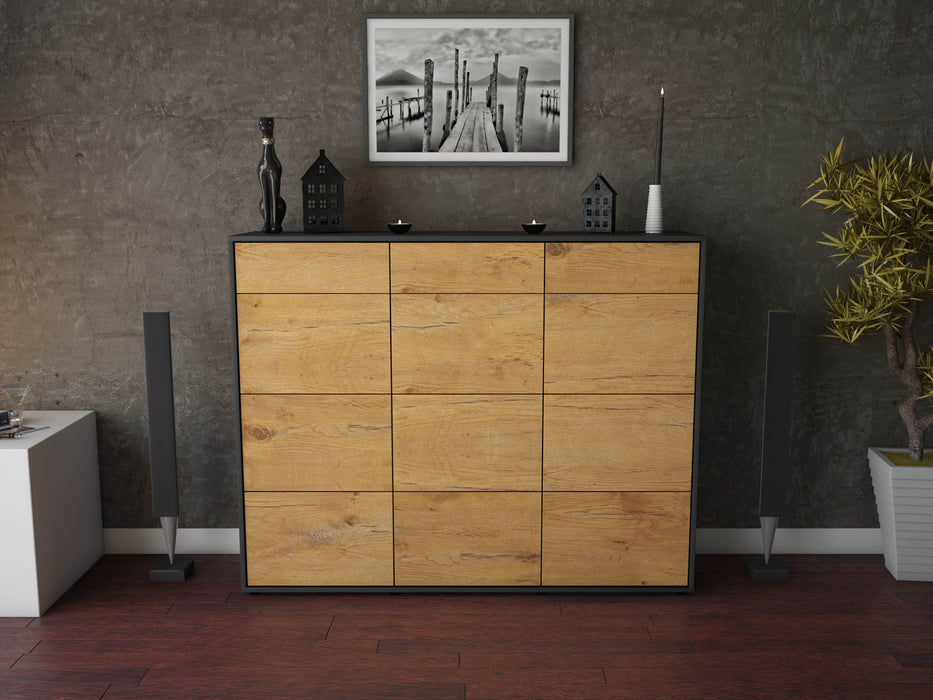 Highboard Stefanie, Eiche Front (136x108x35cm) - Dekati GmbH