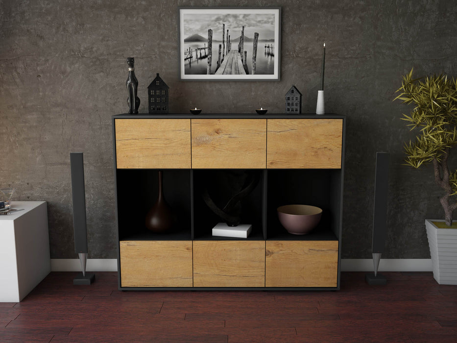 Highboard Suna, Eiche Front (136x108x35cm) - Dekati GmbH