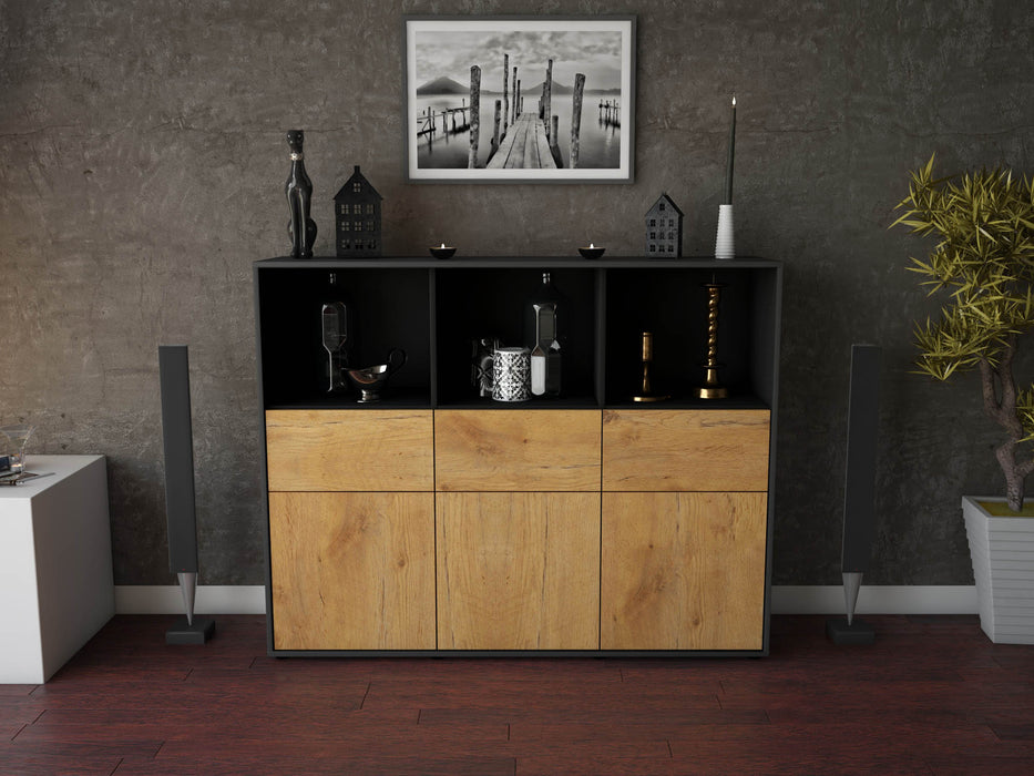 Highboard Theresia, Eiche Front (136x108x35cm) - Dekati GmbH