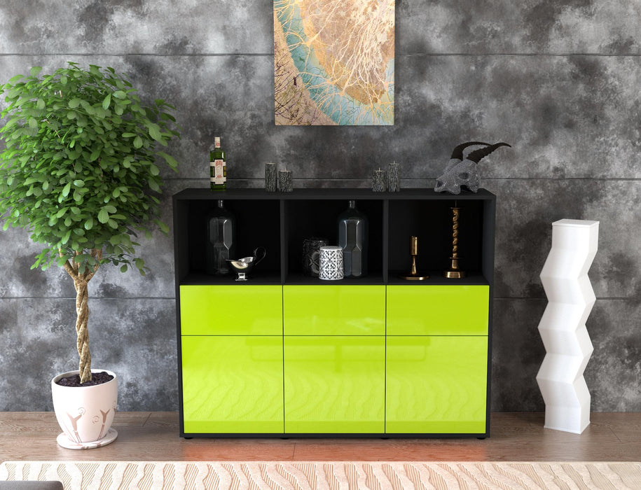 Highboard Theresia, Grün Front (136x108x35cm) - Dekati GmbH