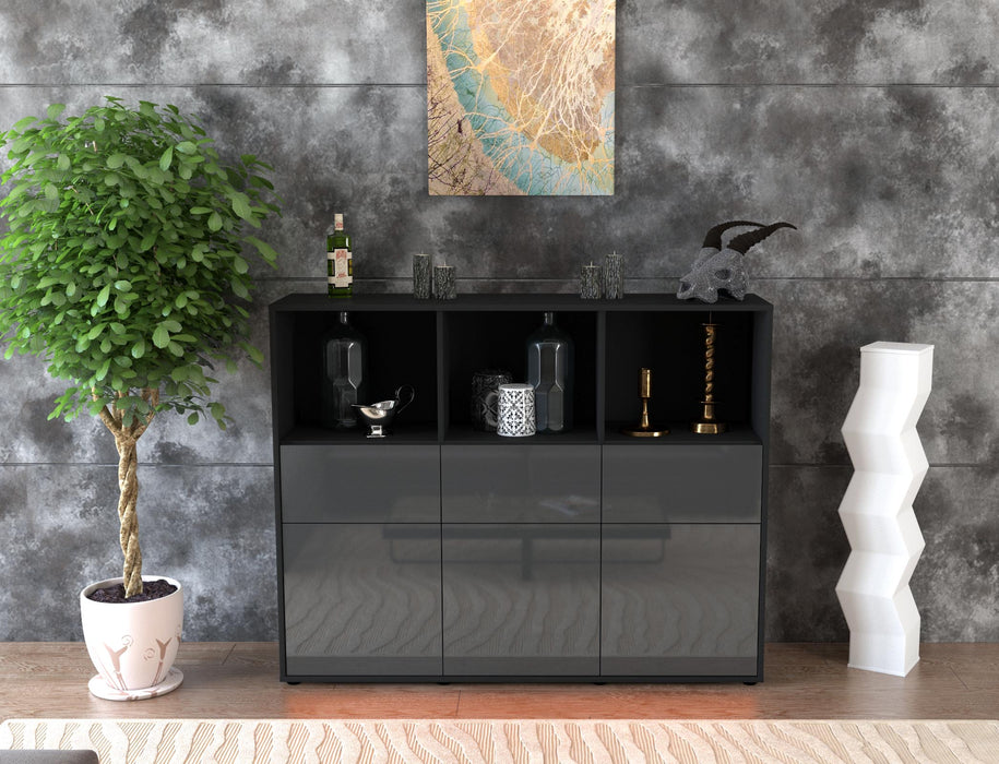 Highboard Theresia, Grau Front (136x108x35cm) - Dekati GmbH