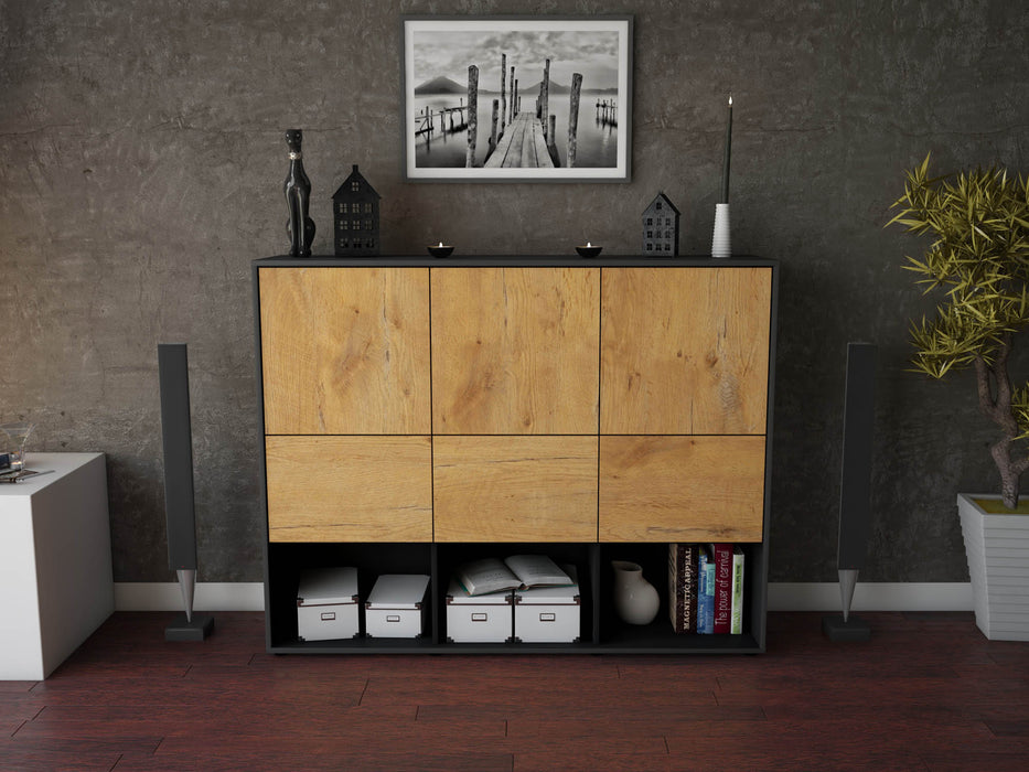 Highboard Zaccaria, Eiche Front (136x108x35cm) - Dekati GmbH