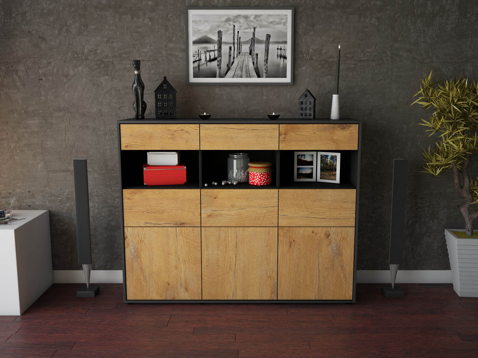 Highboard Tina, Eiche Front (136x108x35cm) - Dekati GmbH