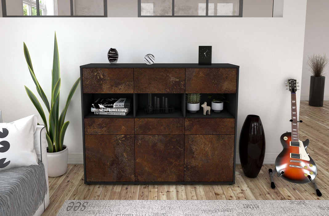 Highboard Tizia, Rost Front (136x108x35cm) - Dekati GmbH