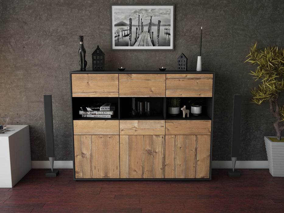 Highboard Tizia, Pinie Front (136x108x35cm) - Dekati GmbH