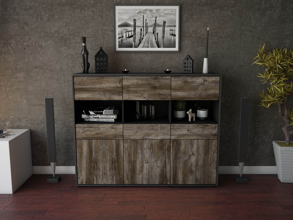 Highboard Tizia, Treibholz Front (136x108x35cm) - Dekati GmbH