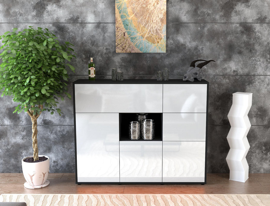 Highboard Verena, Weiß Front (136x108x35cm) - Dekati GmbH