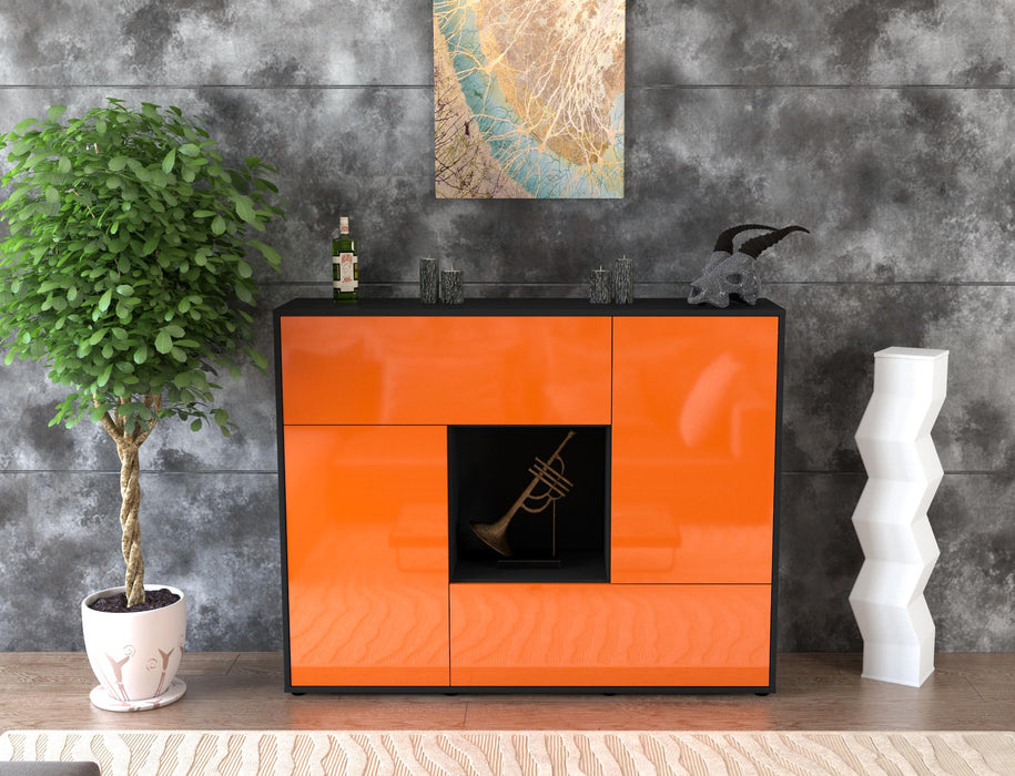 Highboard Veronica, Orange Front (136x108x35cm) - Dekati GmbH