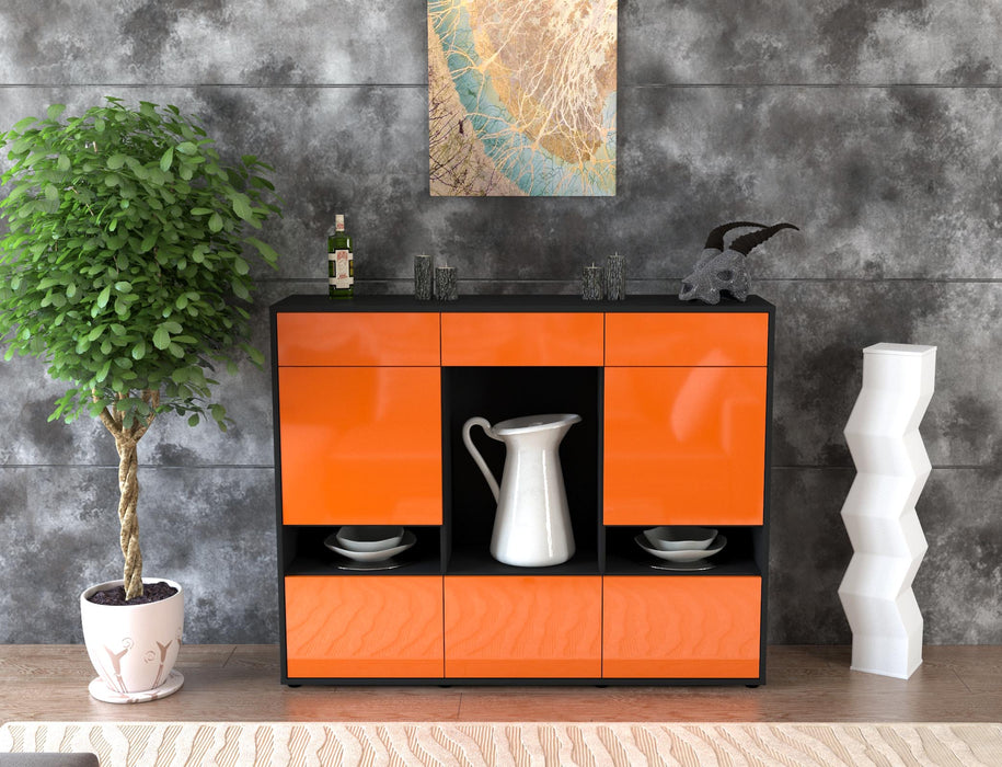 Highboard Viola, Orange Front (136x108x35cm) - Dekati GmbH