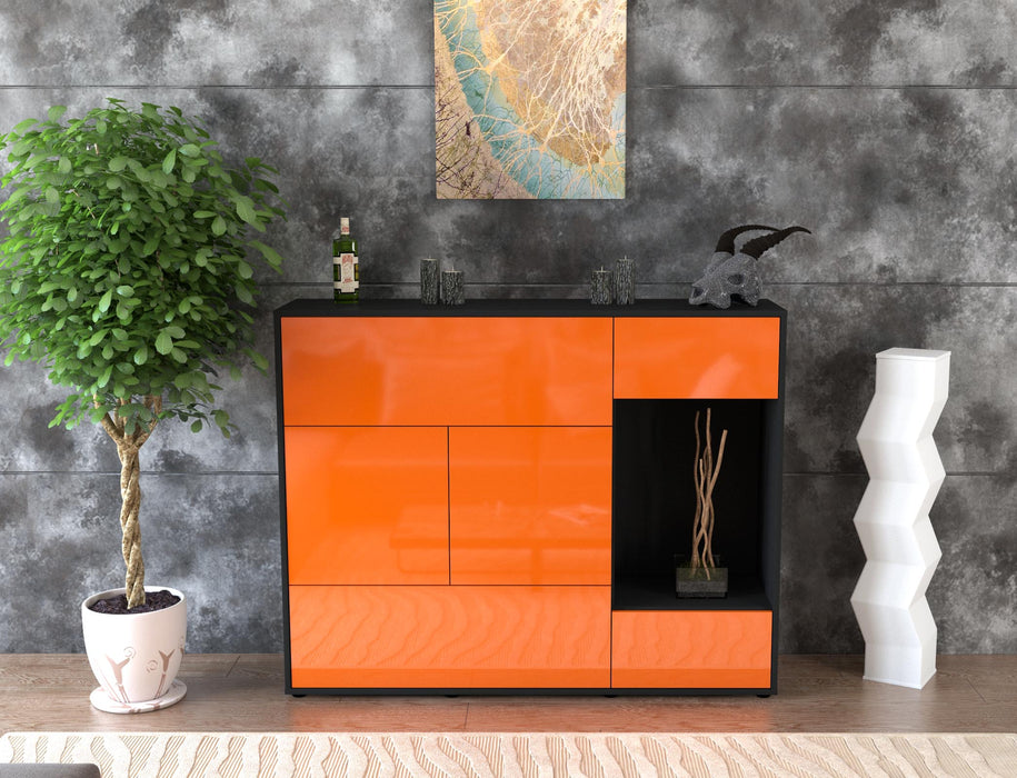 Highboard Violetta, Orange Front (136x108x35cm) - Dekati GmbH