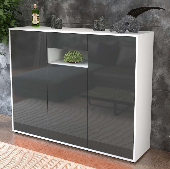 Highboard Madalena, Grau Studio (136x108x35cm) - Dekati GmbH