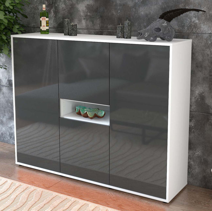 Highboard Maila, Grau Studio (136x108x35cm) - Dekati GmbH