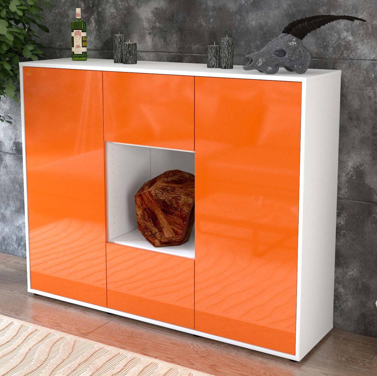 Highboard Mali, Orange Studio (136x108x35cm) - Dekati GmbH