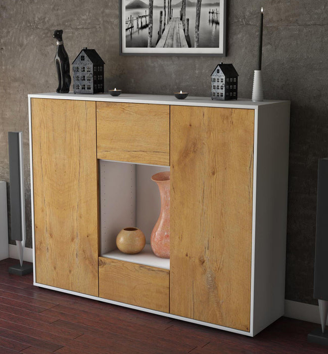 Highboard Manuela, Eiche Studio (136x108x35cm) - Dekati GmbH