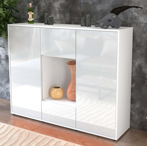 Highboard Manuela, Weiß Studio (136x108x35cm) - Dekati GmbH