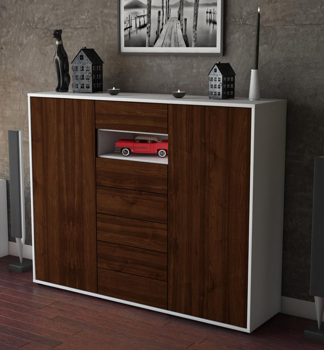 Highboard Maria, Walnuss Studio (136x108x35cm) - Dekati GmbH