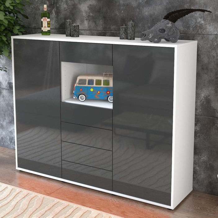 Highboard Marie, Grau Studio (136x108x35cm) - Dekati GmbH