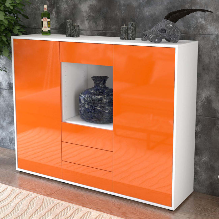 Highboard Mariella, Orange Studio (136x108x35cm) - Dekati GmbH