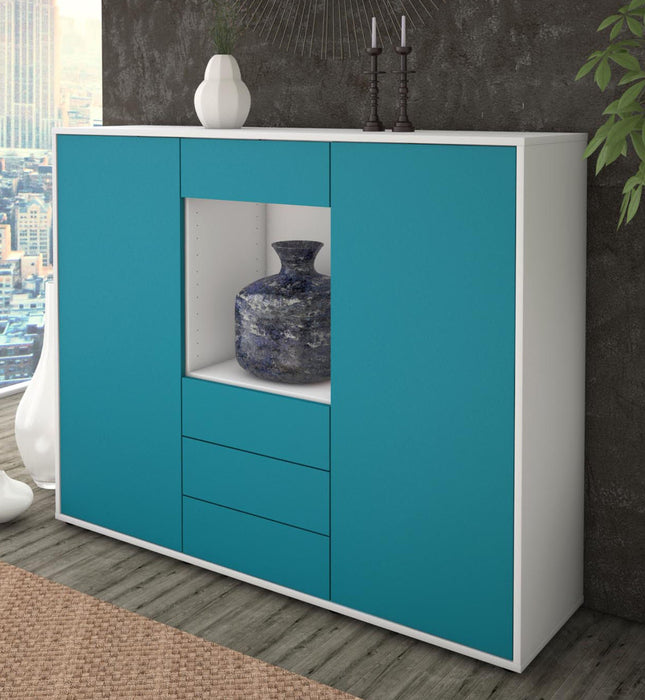 Highboard Mariella, Türkis Studio (136x108x35cm) - Dekati GmbH