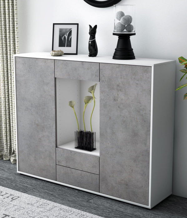 Highboard Marilena, Beton Studio (136x108x35cm) - Dekati GmbH