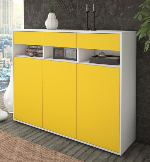 Highboard Marlene, Gelb Studio (136x108x35cm) - Dekati GmbH