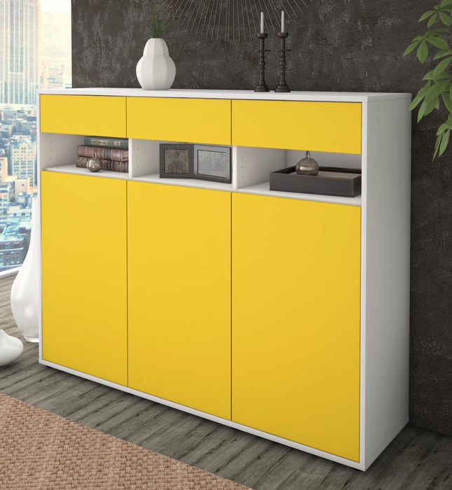 Highboard Marlene, Gelb Studio (136x108x35cm) - Dekati GmbH