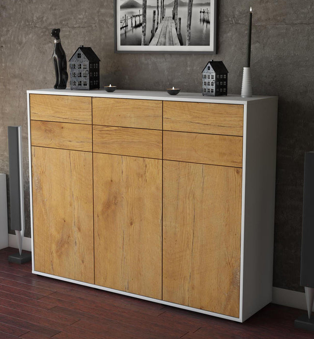 Highboard Martina, Eiche Studio (136x108x35cm) - Dekati GmbH