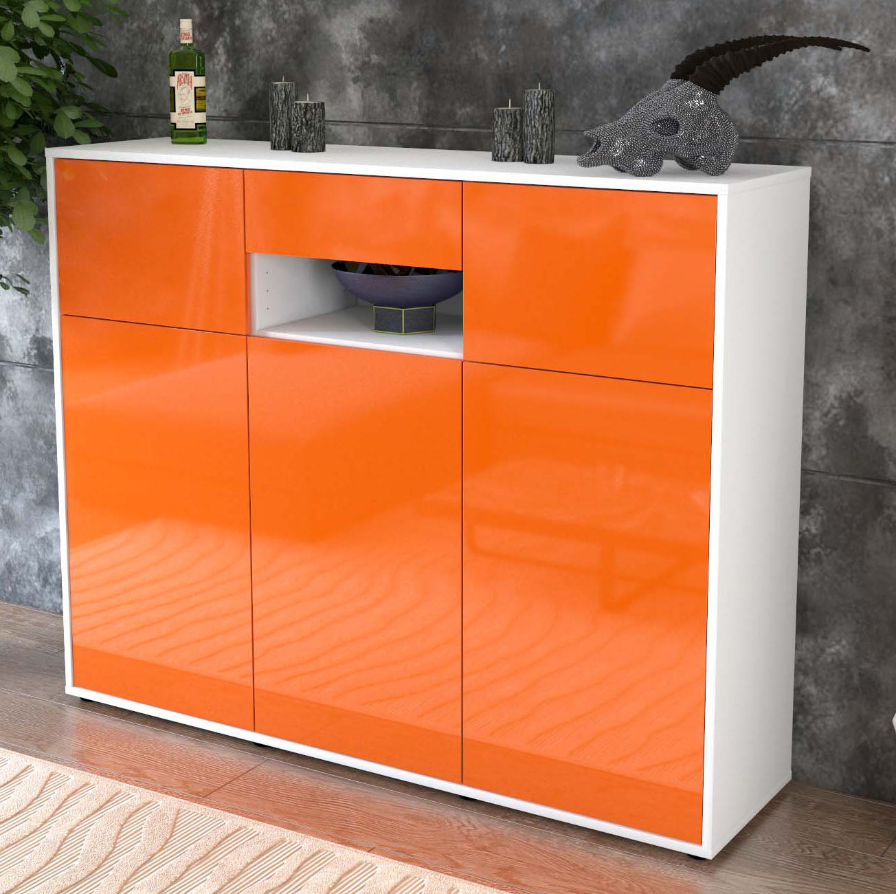 Highboard Matilda, Orange Studio (136x108x35cm) - Dekati GmbH